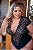 Body Renda Manga Preto e Bege Plus Size - Imagem 4