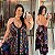 Vestido Lenço Adrieli Tropical Preto Plus Size - Imagem 1