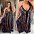 Vestido Lenço Adrieli Tropical Preto Plus Size - Imagem 2