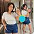 Blusa Manga Ribana Azul BB Plus Size - Imagem 1