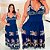 Vestido Alça Farm Verão Azul Marinho Plus Size - Imagem 3