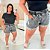 Short Jeans FF Nádia Chumbo Marmorizado Plus Size - Imagem 3