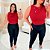 Blusa Botão Diana Vermelha Plus Size - Imagem 3