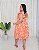 Vestido Alça Mari Estampado Laranja Plus Size - Imagem 2