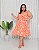 Vestido Alça Mari Estampado Laranja Plus Size - Imagem 1