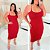 Vestido Alcinha Modal Amália Vermelho Plus Size - Imagem 3