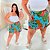 Short Saia Kate Azul Estampado Plus Size - Imagem 3