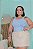 Cropped Alça Ribana Agnes Azul Plus Size - Imagem 1