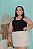 Cropped Alça Ribana Agnes Preto Plus Size - Imagem 1