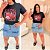 T shirt Algodão Living Preta Estampada Plus Size - Imagem 3