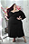 Vestido Cris Liso Preto Plus Size - Imagem 1