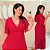 Vestido Tule Cruzado Vermelho Brilho Plus Size - Imagem 1