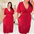 Vestido Tule Cruzado Vermelho Brilho Plus Size - Imagem 3
