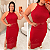 Vestido Longo Modal Ariel Vermelho Plus Size - Imagem 3
