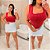 Body Alça Lia Brilho Vermelho Plus Size - Imagem 3