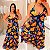 Vestido Lenço Adrieli Azul Frutas Plus Size - Imagem 3
