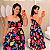 Vestido Longo Laura Preto e Rosa Plus Size - Imagem 1