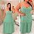 Vestido Longo Isabela Verde Floral Plus Size - Imagem 3