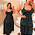 Vestido Longo Isabela Preto Floral Plus Size - Imagem 3