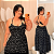 Vestido Longo Isabela Preto Floral Plus Size - Imagem 1