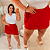 Short Saia Vip Babi Vermelho Liso Plus Size - Imagem 2
