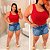Regata Alça Larga Ribana Vermelho Plus Size - Imagem 2
