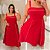 Vestido Alça Estela Vermelho Plus Size - Imagem 2