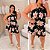 Macaquinho Ema Preto Floral Plus Size - Imagem 3