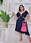 Vestido Curto Argola Yara Liso Azul Plus Size - Imagem 1