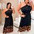 Vestido Natália Preto Estampado  Plus Size - Imagem 3