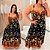 Vestido Aro Farm Estampado Preto e Laranja Plus Size - Imagem 3