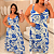 Vestido Vip Alça Helen Floral Azul Plus Size - Imagem 3