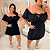 Macaquinho Andressa Liso Preto Plus Size - Imagem 3