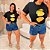 T shirt Michele Preta Estampa Laranja Plus Size - Imagem 4