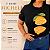 T shirt Michele Preta Estampa Laranja Plus Size - Imagem 2
