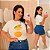T shirt Michele Branca Estampa Laranja Plus Size - Imagem 1
