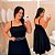 Vestido Alça Bordado Alexa Preto Plus Size - Imagem 1