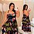 Vestido Celeste Preto Estampado Plus Size - Imagem 1