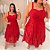 Vestido Curto Laise Francis Vermelho Plus Size - Imagem 3