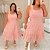 Vestido Curto Laise Francis Rosa Plus Size - Imagem 3