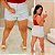 Short Saia Jeans FF Viviane Branco Plus Size - Imagem 1