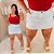Short Saia Jeans FF Viviane Branco Plus Size - Imagem 2