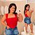 Cropped Jasmine Corselet Vermelho Plus Size - Imagem 1