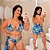Biquíni com Short Perla Azul Estampado Plus Size - Imagem 1