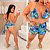 Biquíni com Short Perla Azul Estampado Plus Size - Imagem 2