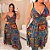 Vestido Alça Farm Kiara Azul Petróleo Floral Plus Size - Imagem 3