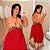 Vestido Longo Laura Vermelho Estampado Plus Size - Imagem 1