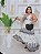 Vestido Alça Farm Kiara Estampado Branco e Preto Plus Size - Imagem 1