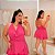 Macaquinho Gola Boba Lívia Pink Plus Size - Imagem 1