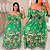 Vestido Elastex Paraty Verde Estampado Plus Size - Imagem 2
